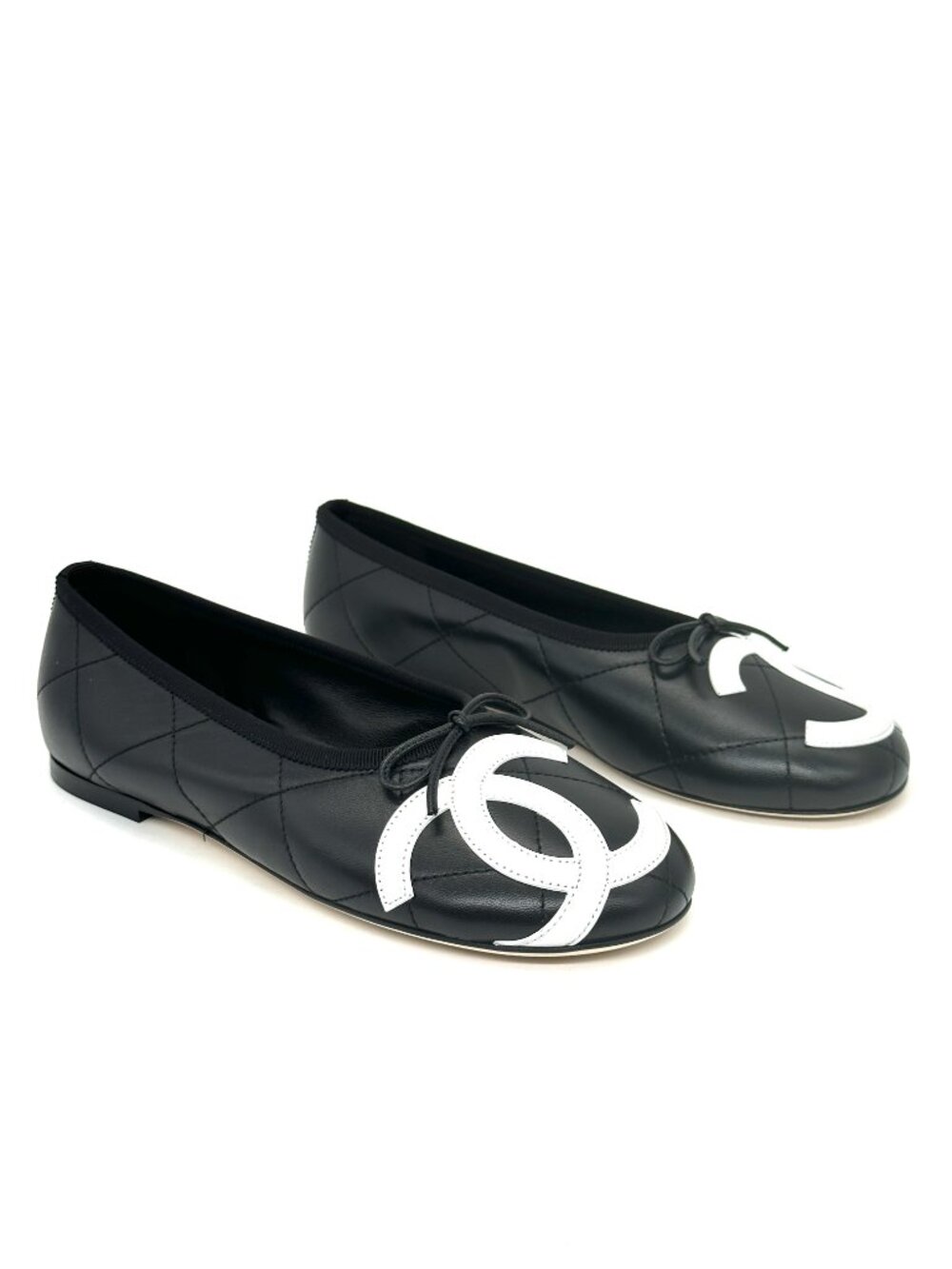 CHANEL 26M Coco Beach Lambskin Leather CC Cambon Bow Ballerina Ballet Flats - Picture 8 of 15